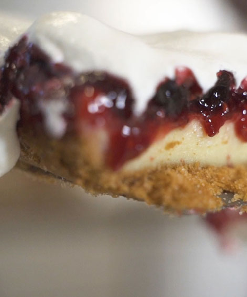 Raspberry Cranberry Cheesecake Dessert
