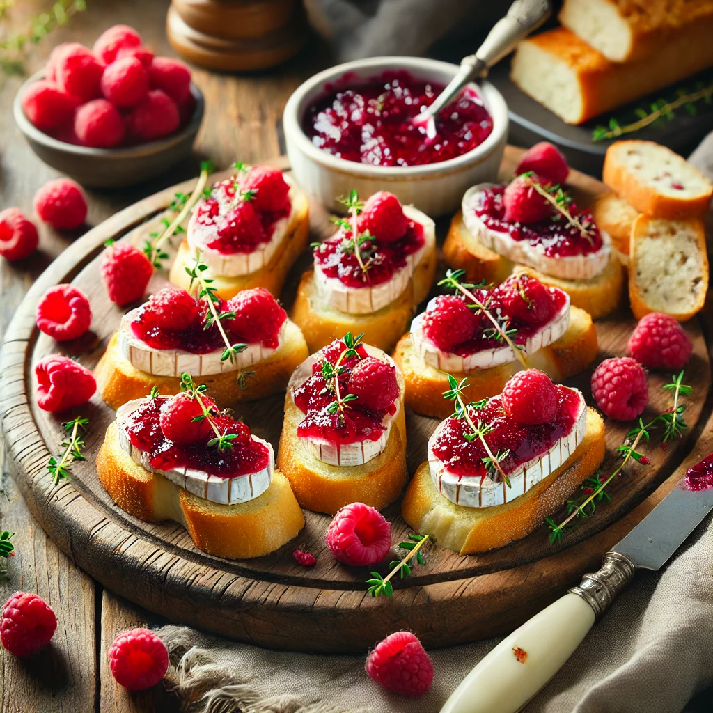 raspberry crostini