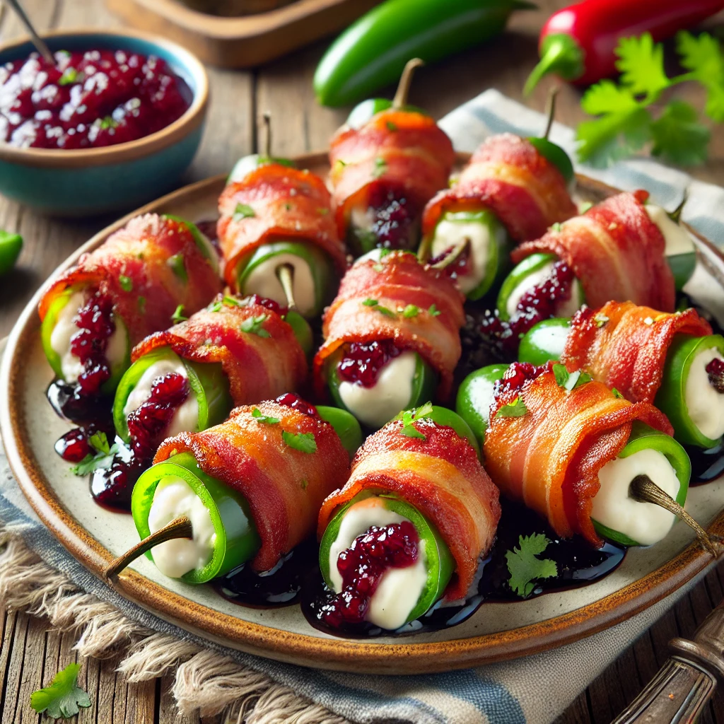 raspberry jalapeno bacon poppers