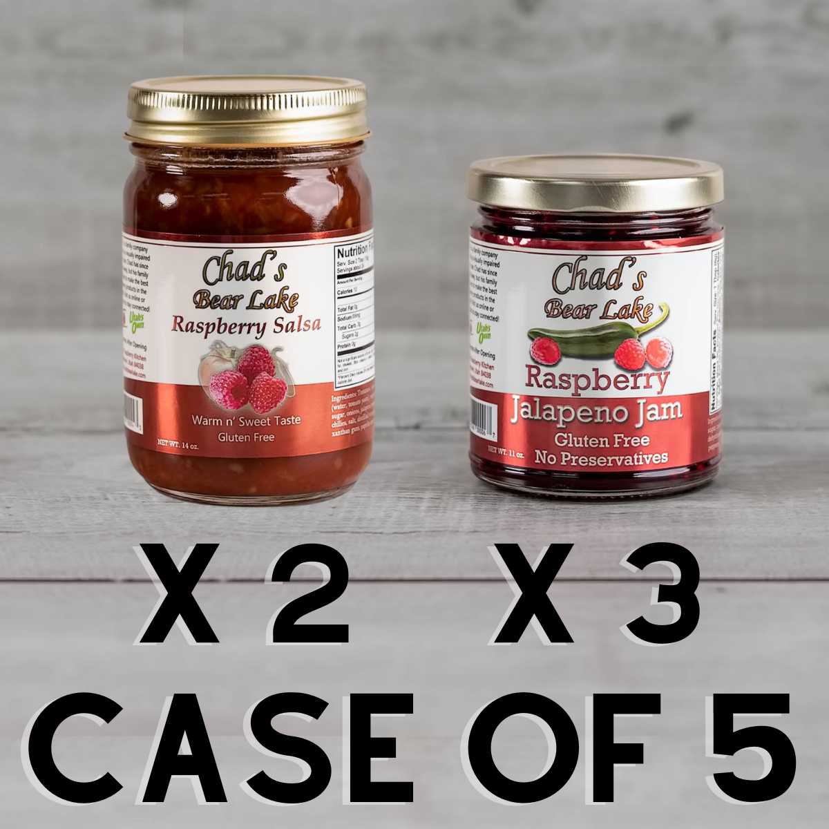 Case of 2 Salsa and 3 Jalapeno Jam